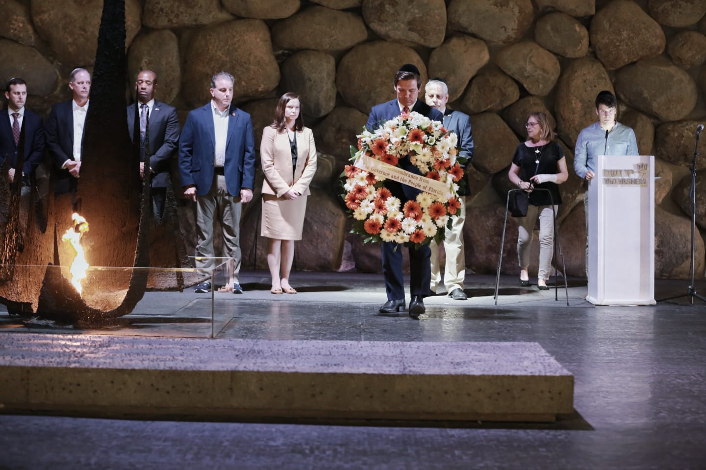   PHOTO RELEASE: Governor Ron DeSantis Participates in Wreath Laying Ceremony at Yad Vashem, Honors the Memory of Jews Who Perished in the Holocaust