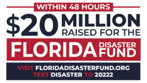 First Lady Casey DeSantis Announces Over $20 Million Raised within 48 Hours of Activating the Florida Disaster Fund - Governor Ron DeSantis